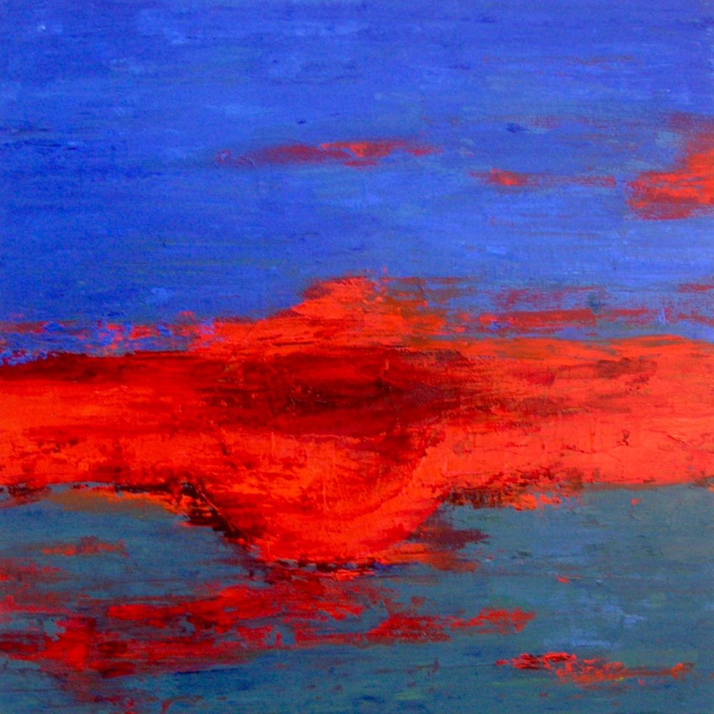 rote Sonne 2018 Öl 60x60